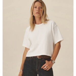 Buck Mason Field-Spec Boyfriend Crop Tee White